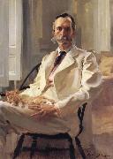 Cecilia Beaux Man with the Cat Portrait of Henry Sturgis Drinker Spain oil painting artist